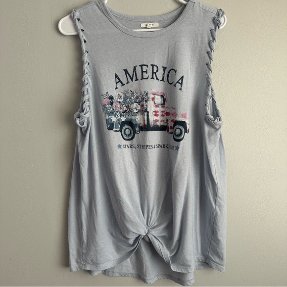Maurice’s 1x America tank top American flag 4th of July truck 1xl - Picture 1 of 6